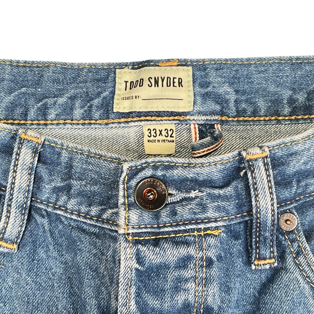Todd Snyder Selvedge Denim Jeans Mens 33x32 Blue 100% Cotton Button Fly 12.5 oz